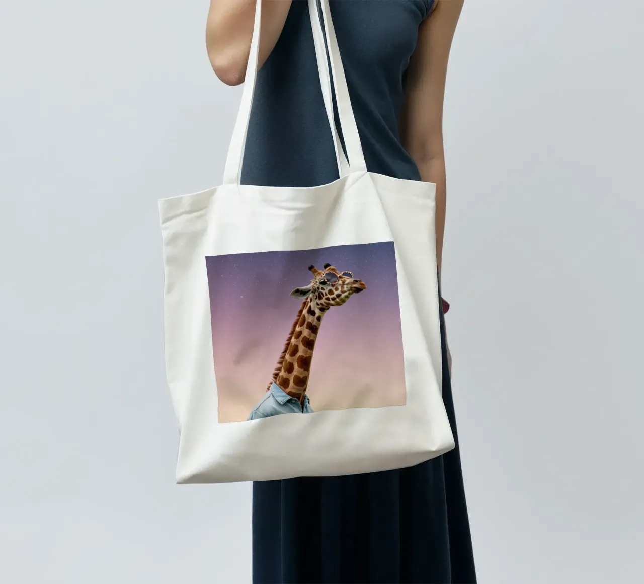 Celestial Giraffe borsa in juta da Pawtrait Studio