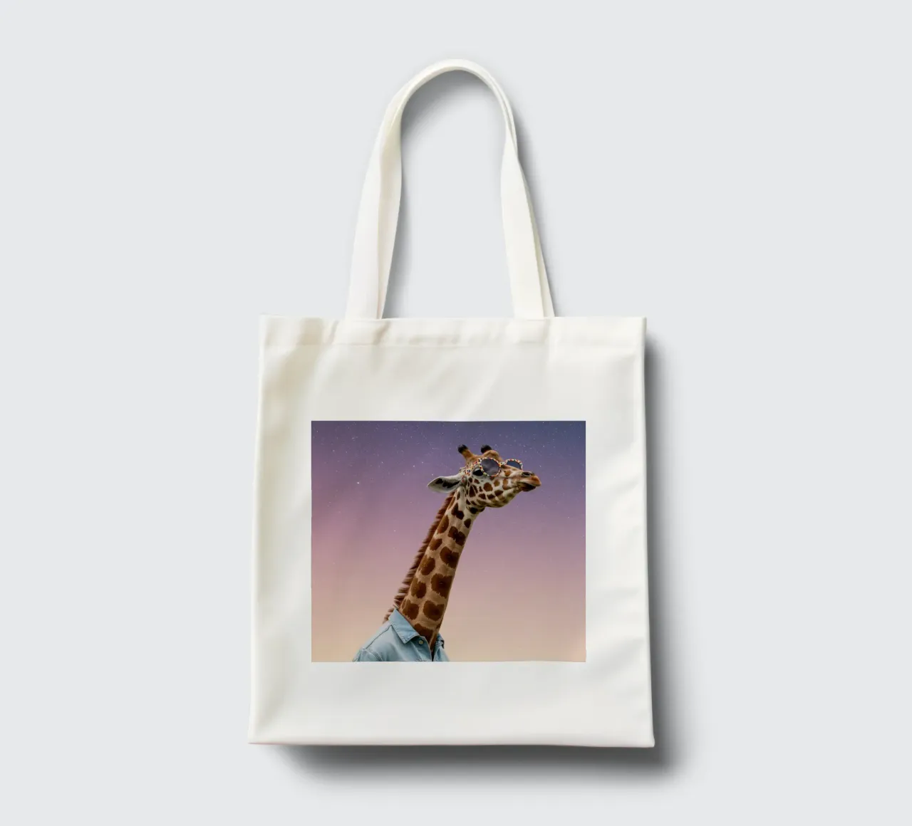 Celestial Giraffe borsa in juta da Pawtrait Studio