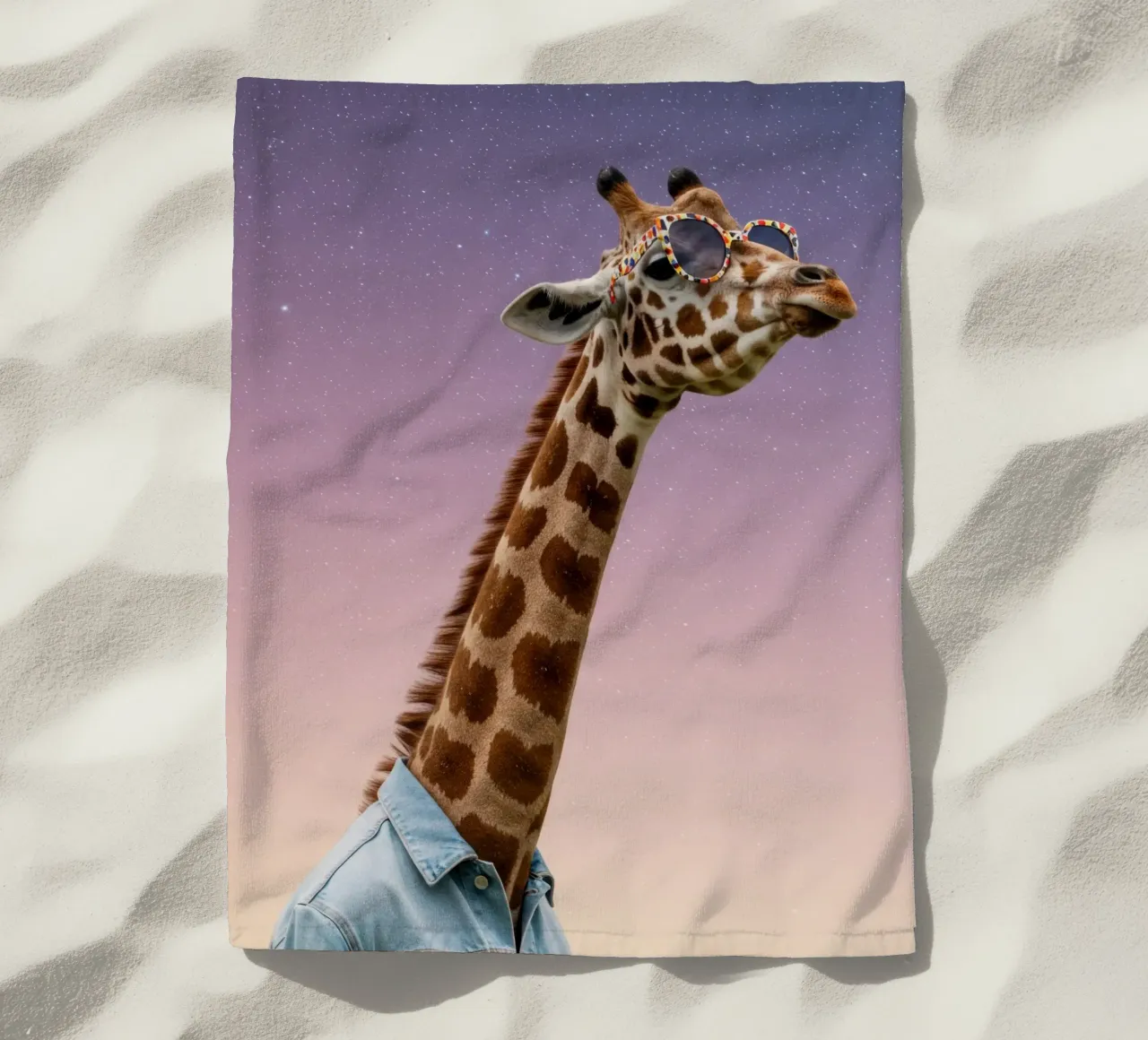 Celestial Giraffe telo mare da Pawtrait Studio