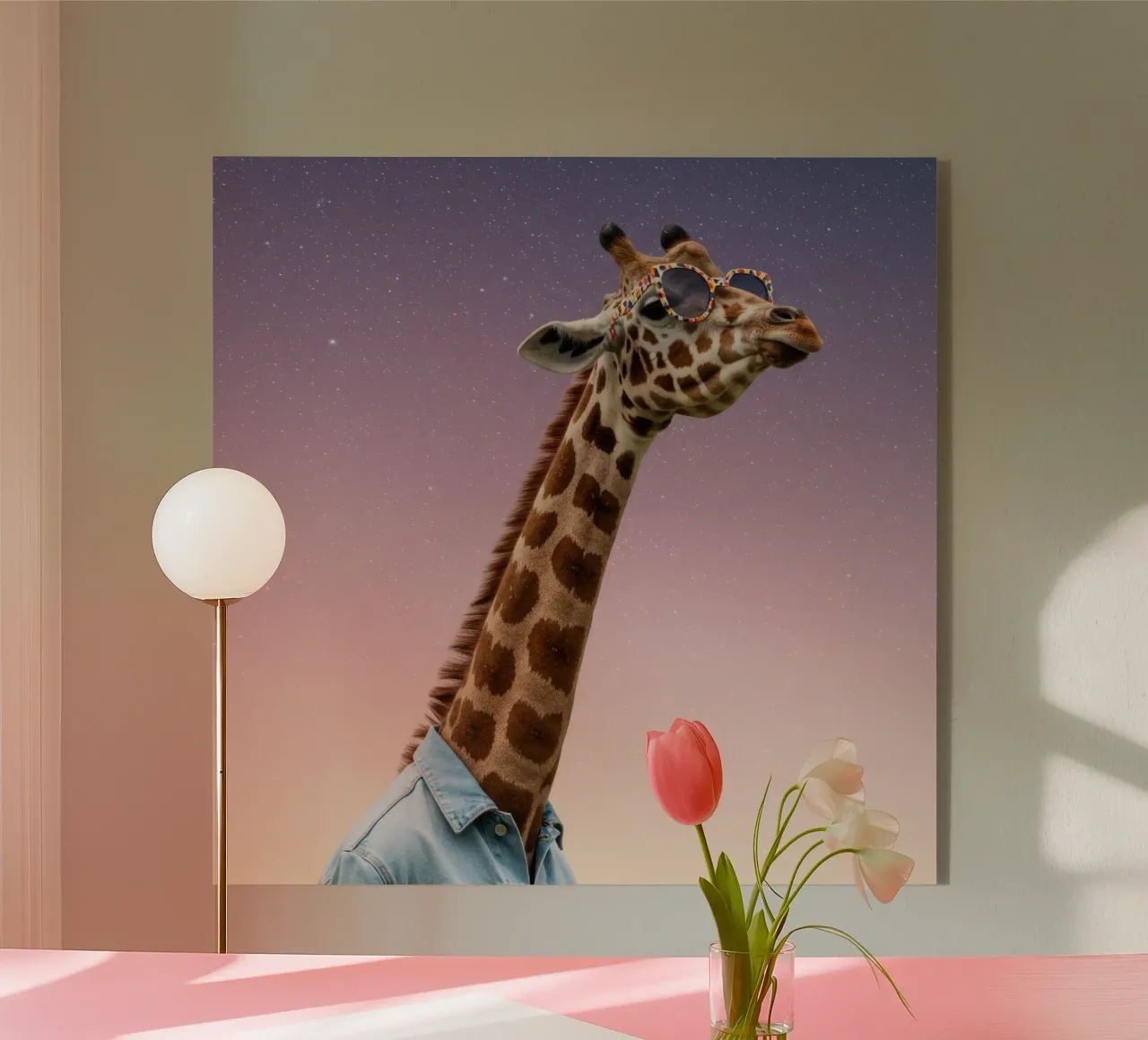 Celestial Giraffe plexiglass da Pawtrait Studio