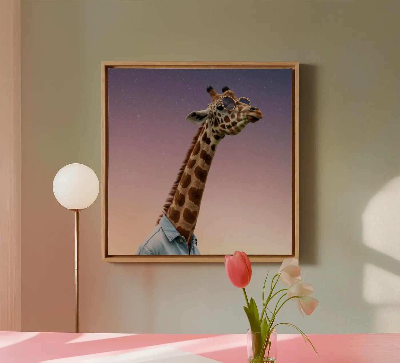 Celestial Giraffe canvas by Pawtrait Studio