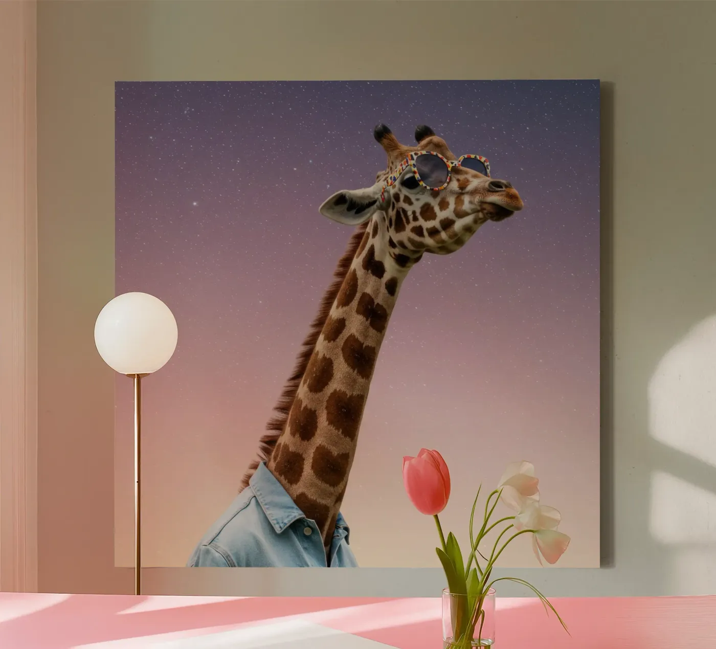 Celestial Giraffe canvas by Pawtrait Studio