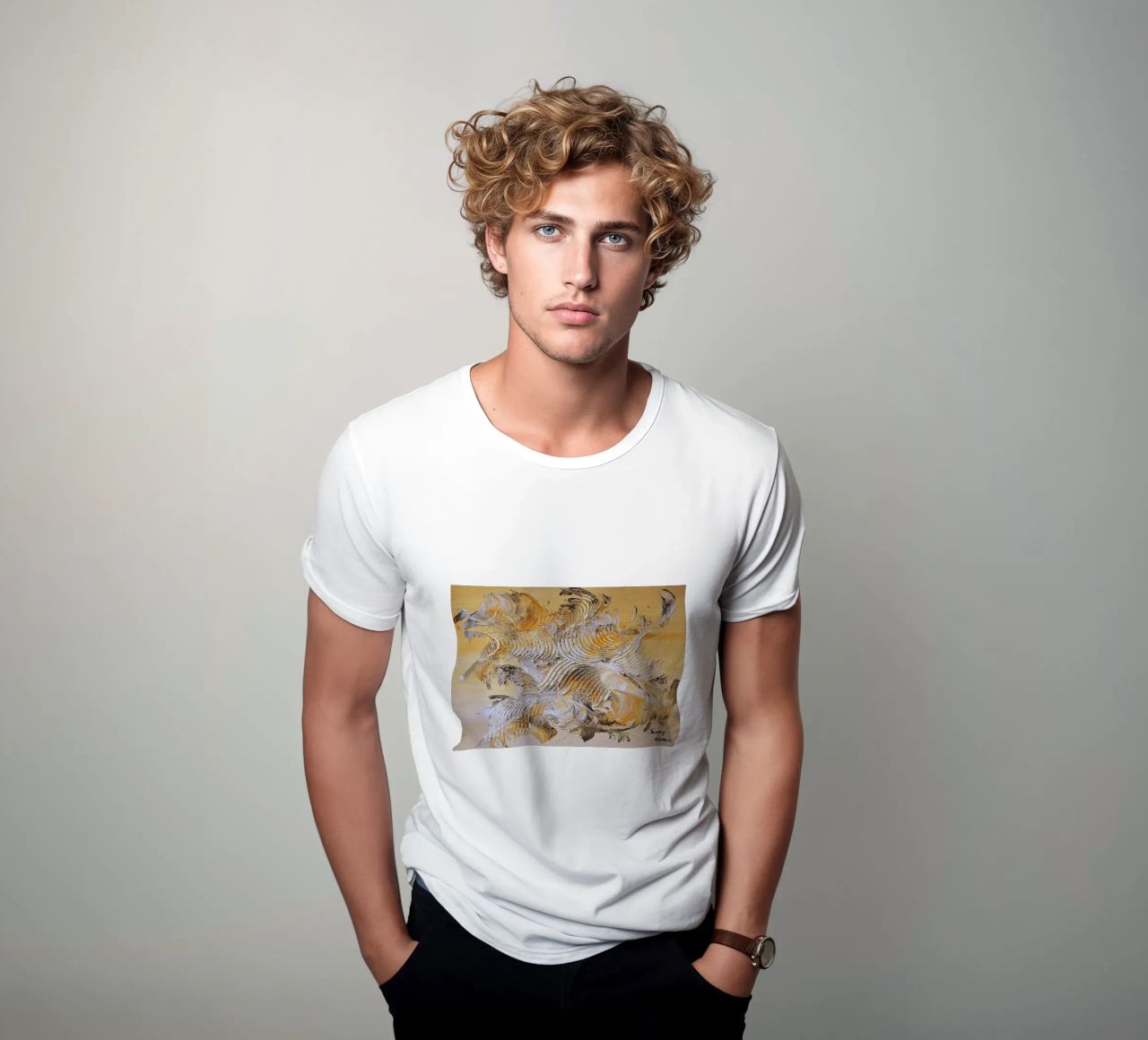 MESSAGE FROM THE HEART 15 t-shirt da Thierry Vobmann Abstract painting