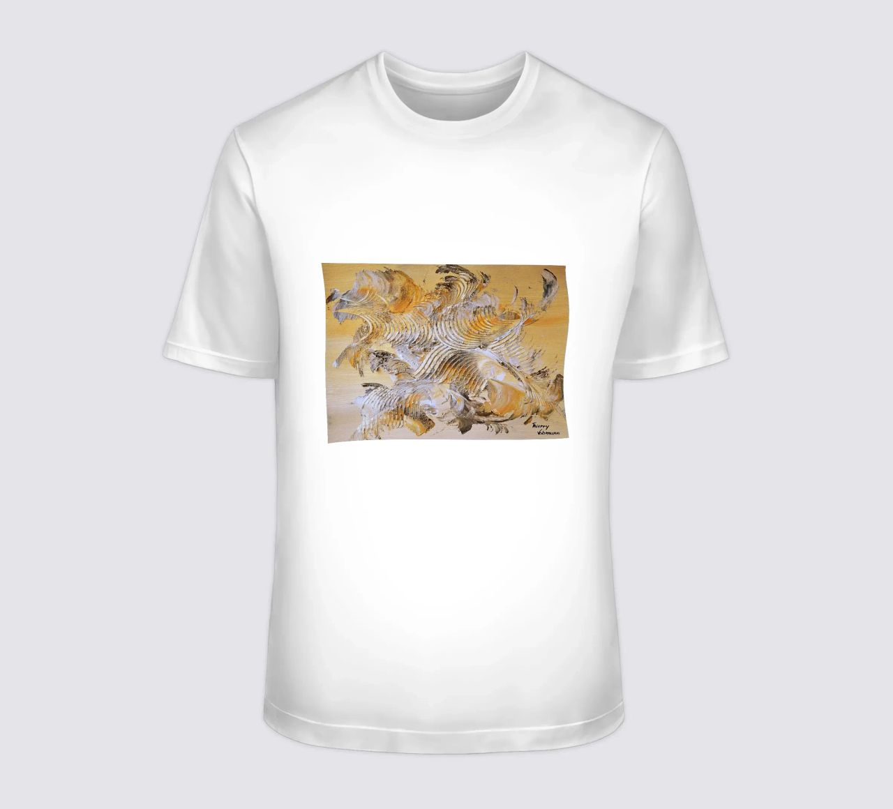 MESSAGE FROM THE HEART 15 t-shirt da Thierry Vobmann Abstract painting