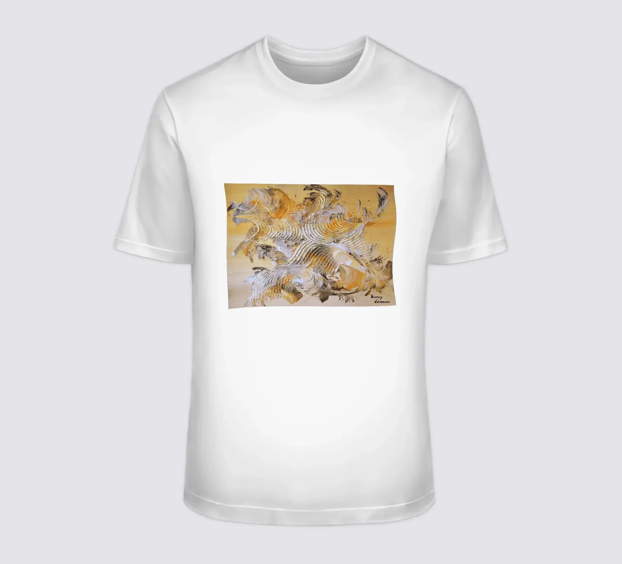 MESSAGE FROM THE HEART 15 t-shirt da Thierry Vobmann Abstract painting