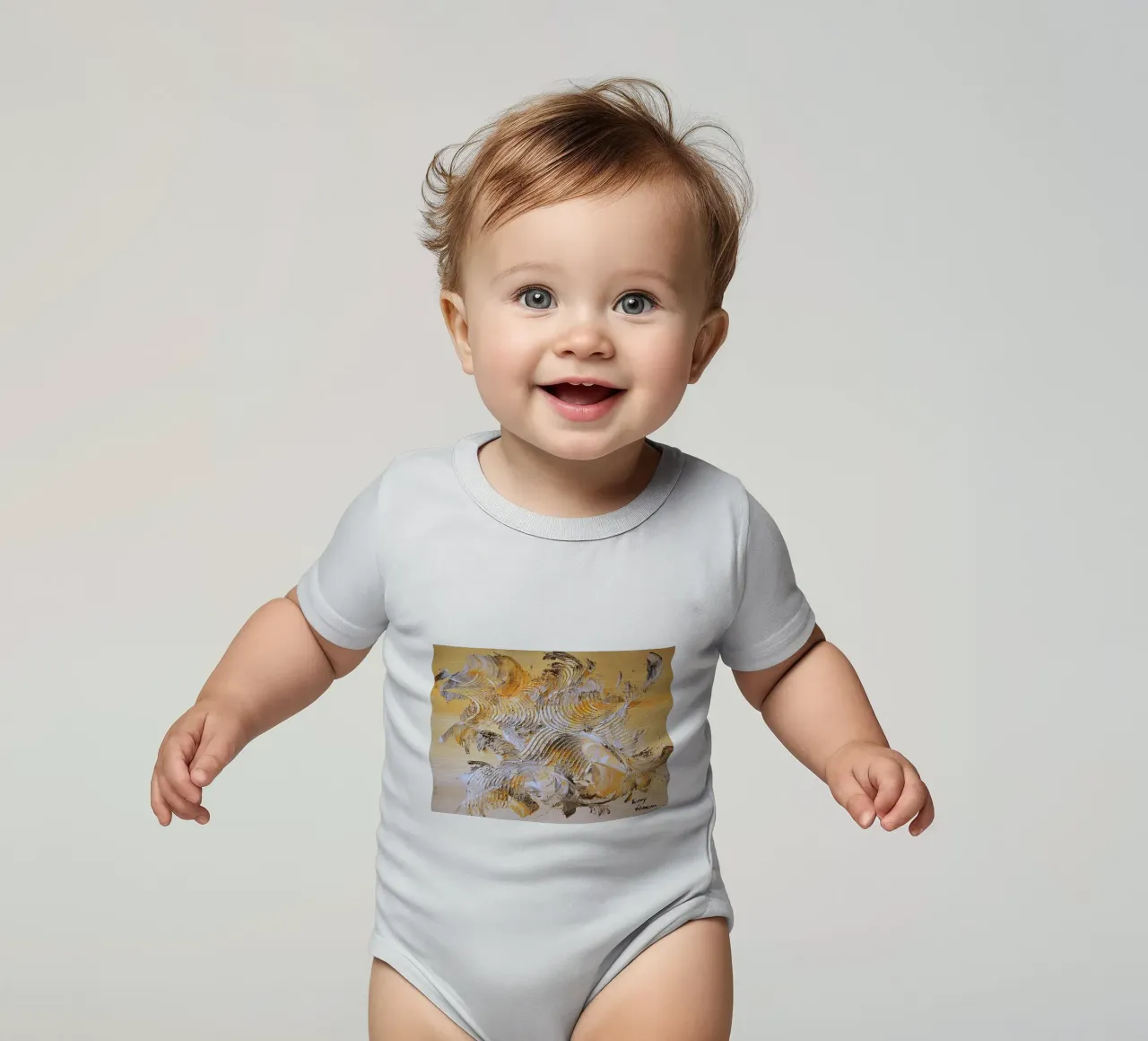 MESSAGE FROM THE HEART 15 body neonato maniche corte da Thierry Vobmann Abstract painting