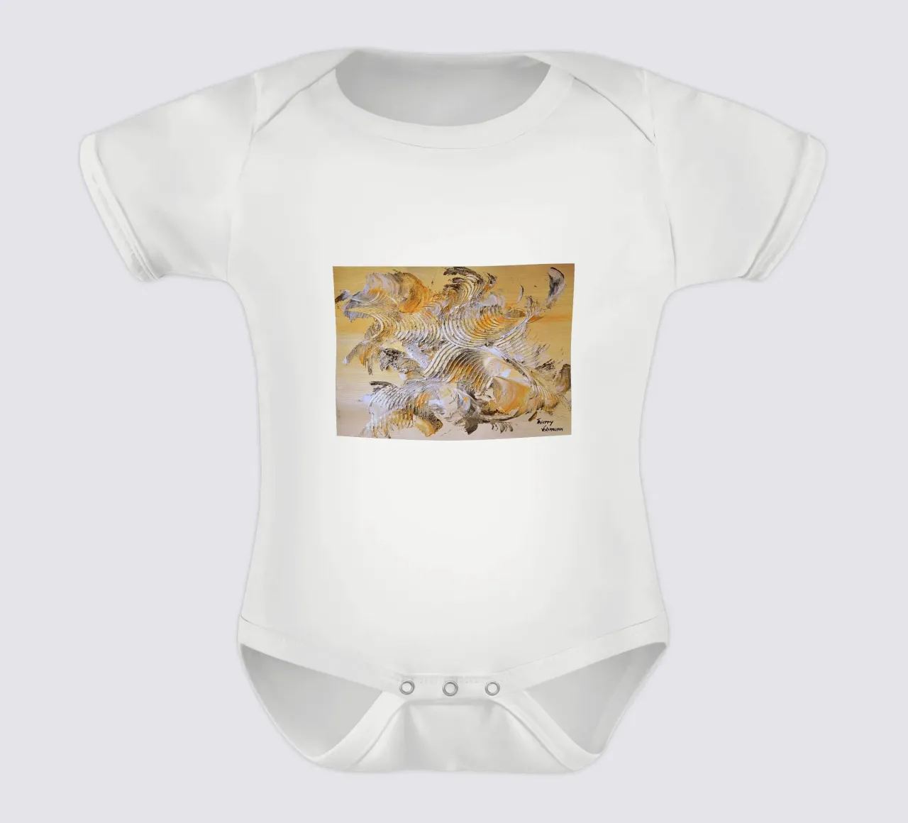 MESSAGE FROM THE HEART 15 body neonato maniche corte da Thierry Vobmann Abstract painting