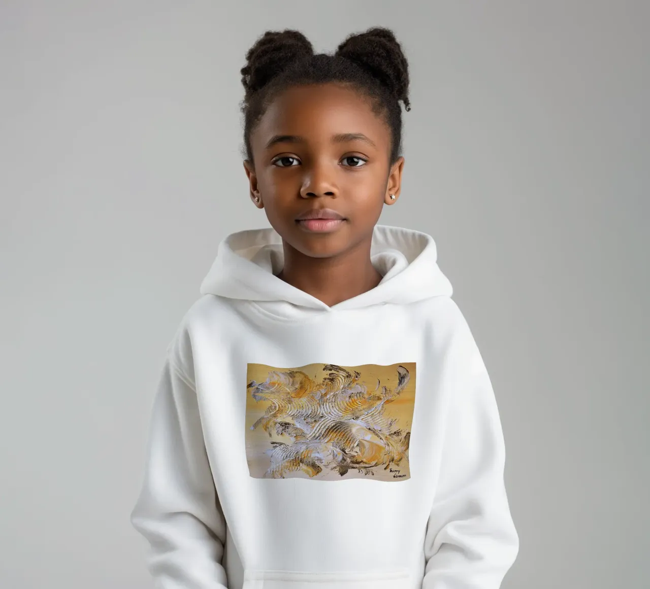 MESSAGE FROM THE HEART 15 felpa bambino con cappuccio da Thierry Vobmann Abstract painting