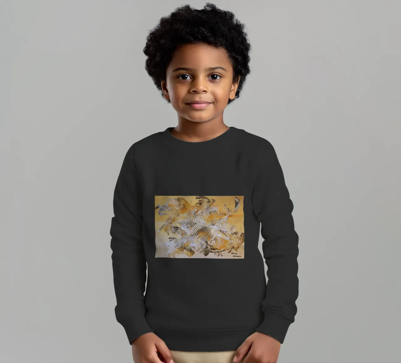 MESSAGE FROM THE HEART 15 felpa bambino da Thierry Vobmann Abstract painting