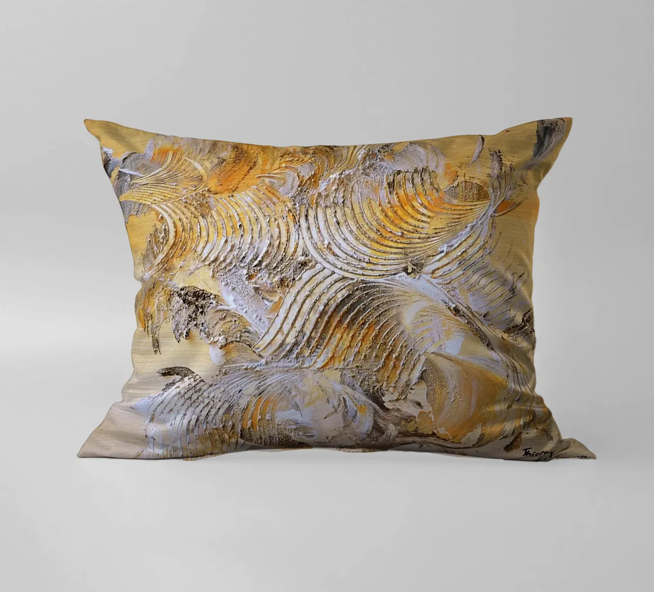 MESSAGE FROM THE HEART 15 cuscino da Thierry Vobmann Abstract painting