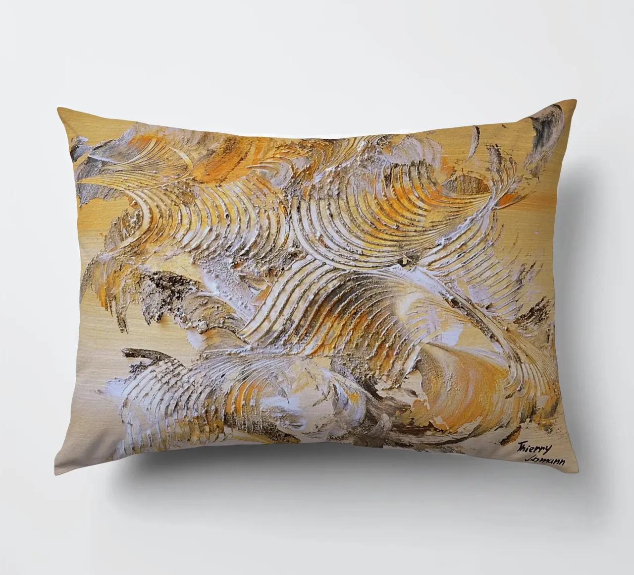MESSAGE FROM THE HEART 15 decorative cushion by Thierry Vobmann Abstract painting