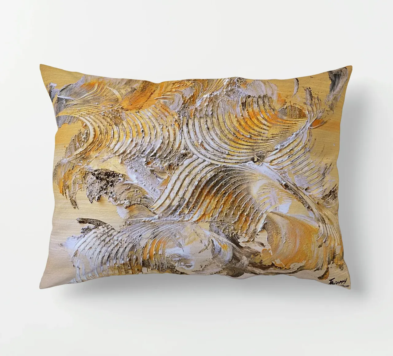 MESSAGE FROM THE HEART 15 cuscino da Thierry Vobmann Abstract painting