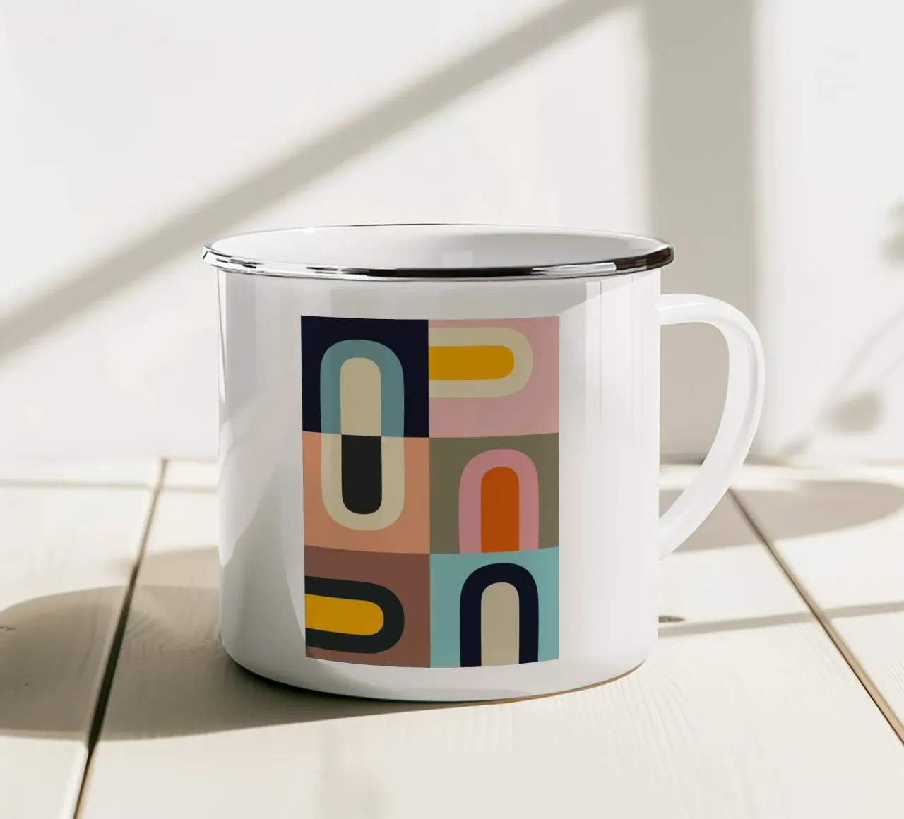 Forme geometriche astratte 61 tazza in smalto da Gaite