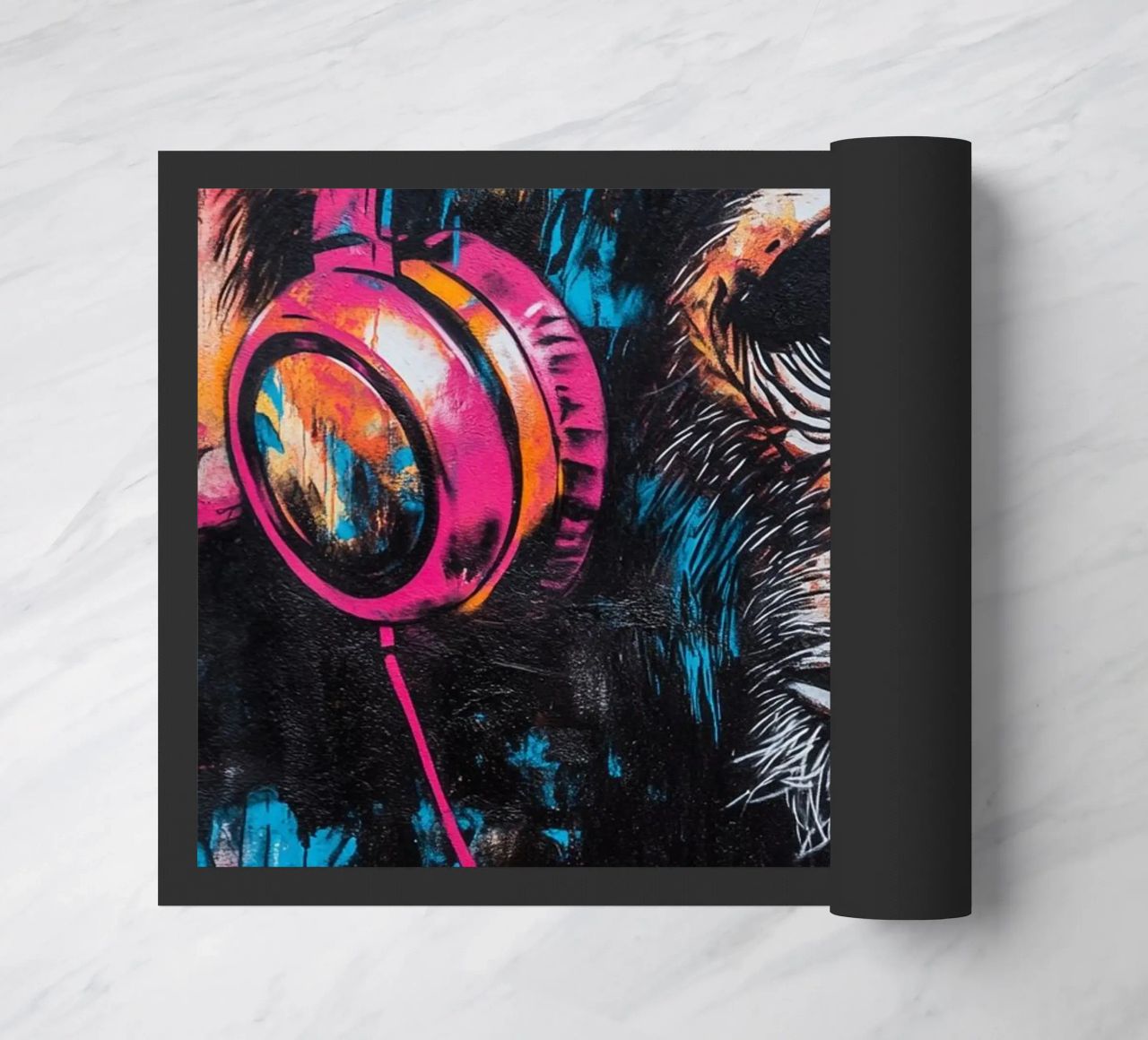 Scimmia con cuffie zerbino da artfaves