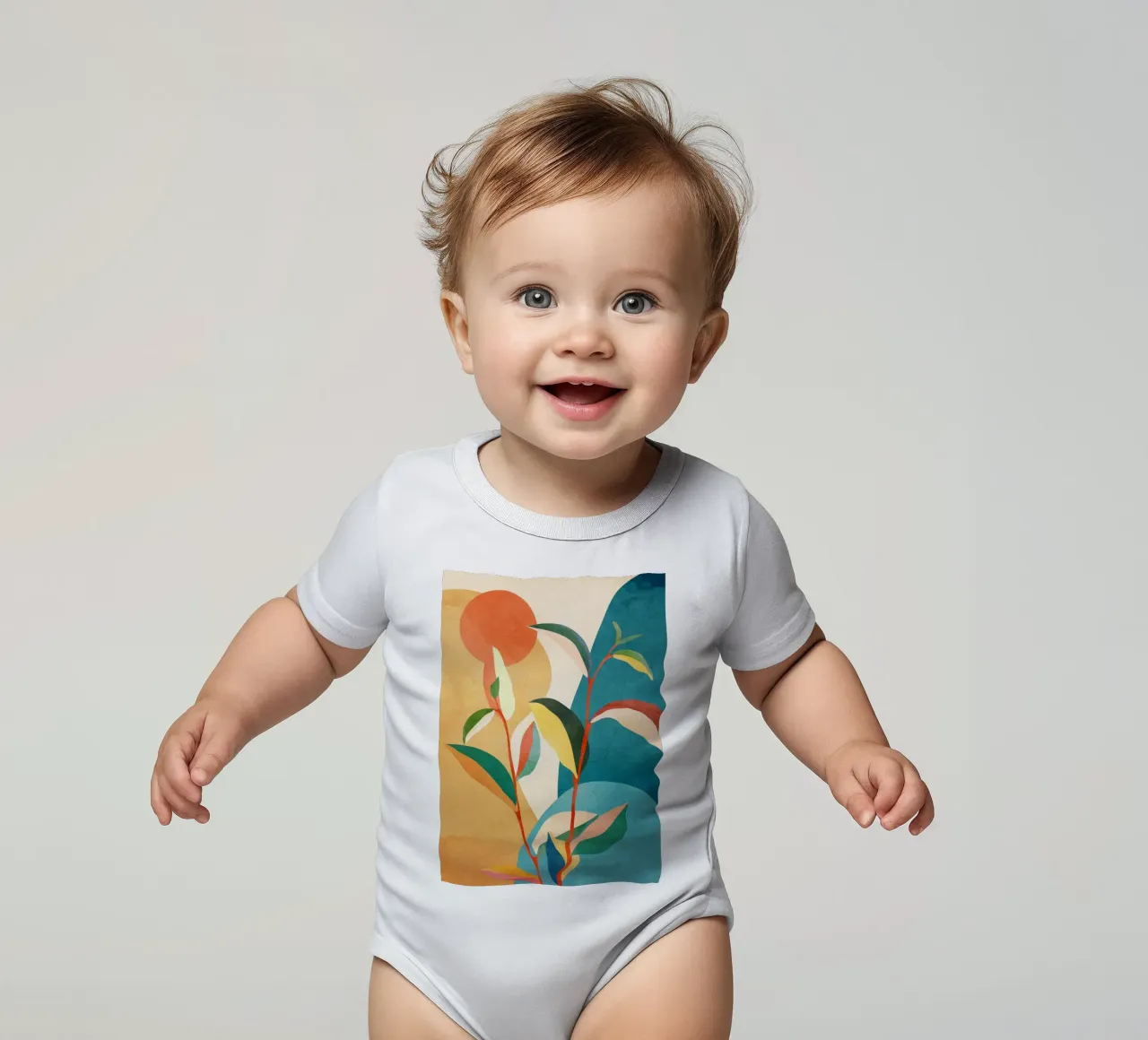 Colorful Branching Out 03 body neonato maniche corte da cityart