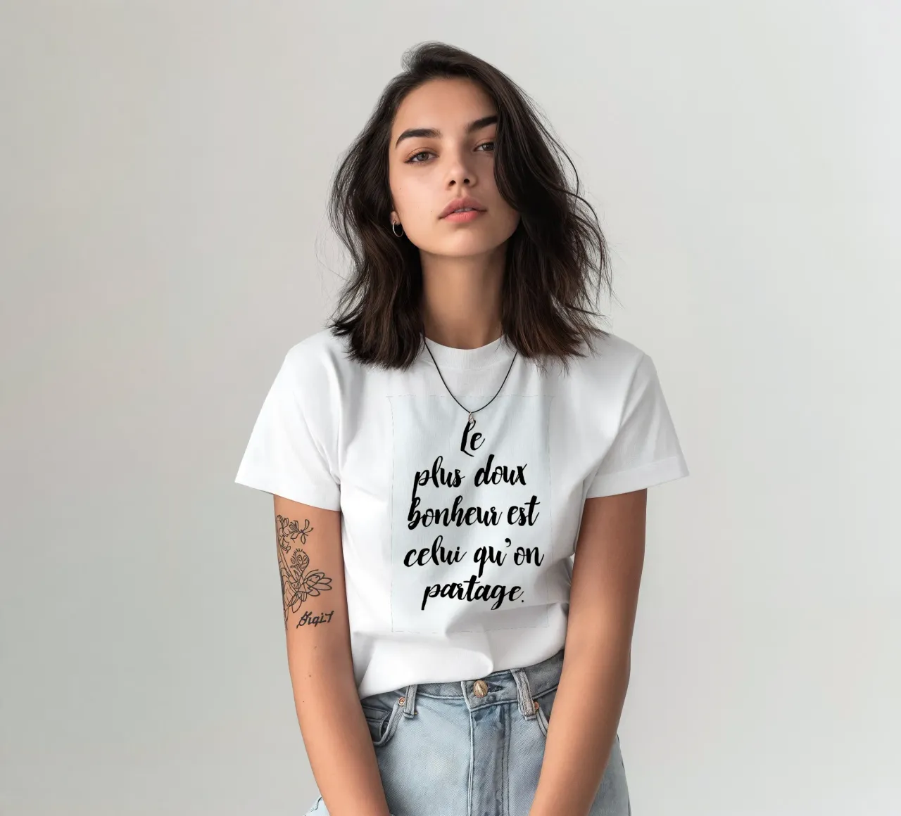 Doux bonheur t-shirt da typed