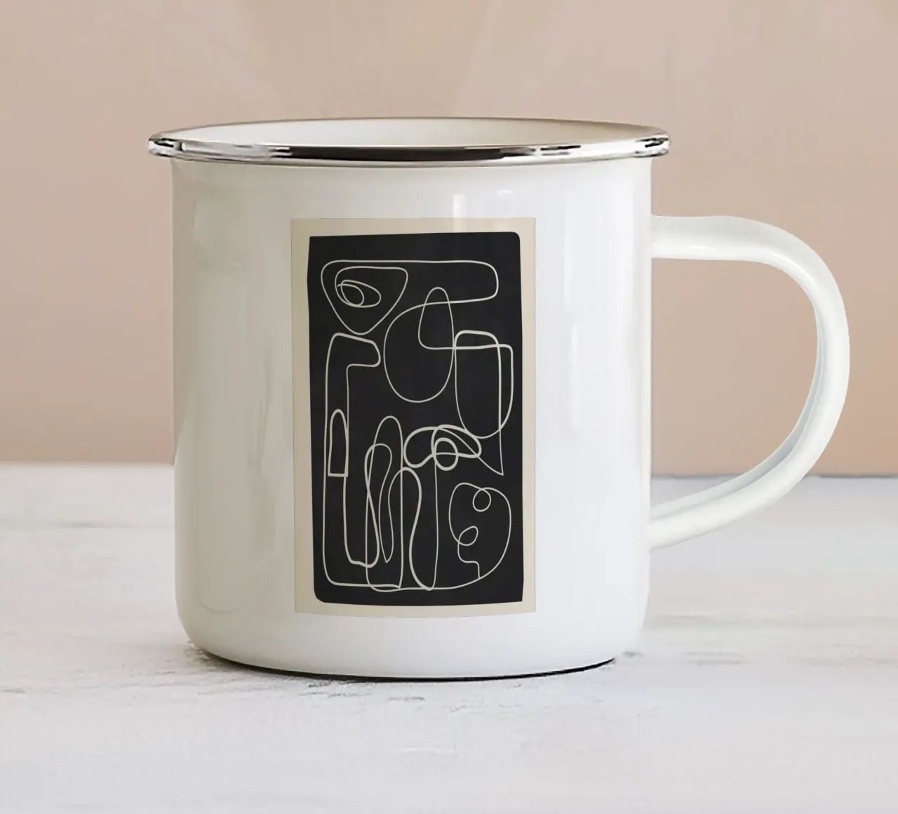 Lines in Space 1 Emaille Tasse von cityart