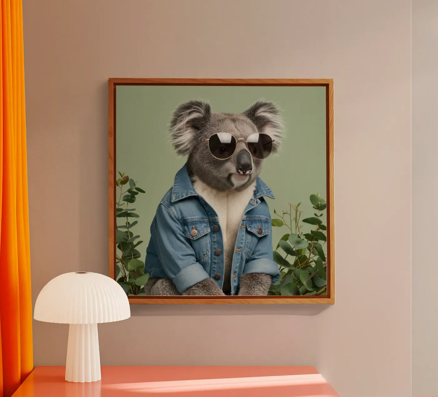 Denim Coala plexiglass da Pawtrait Studio