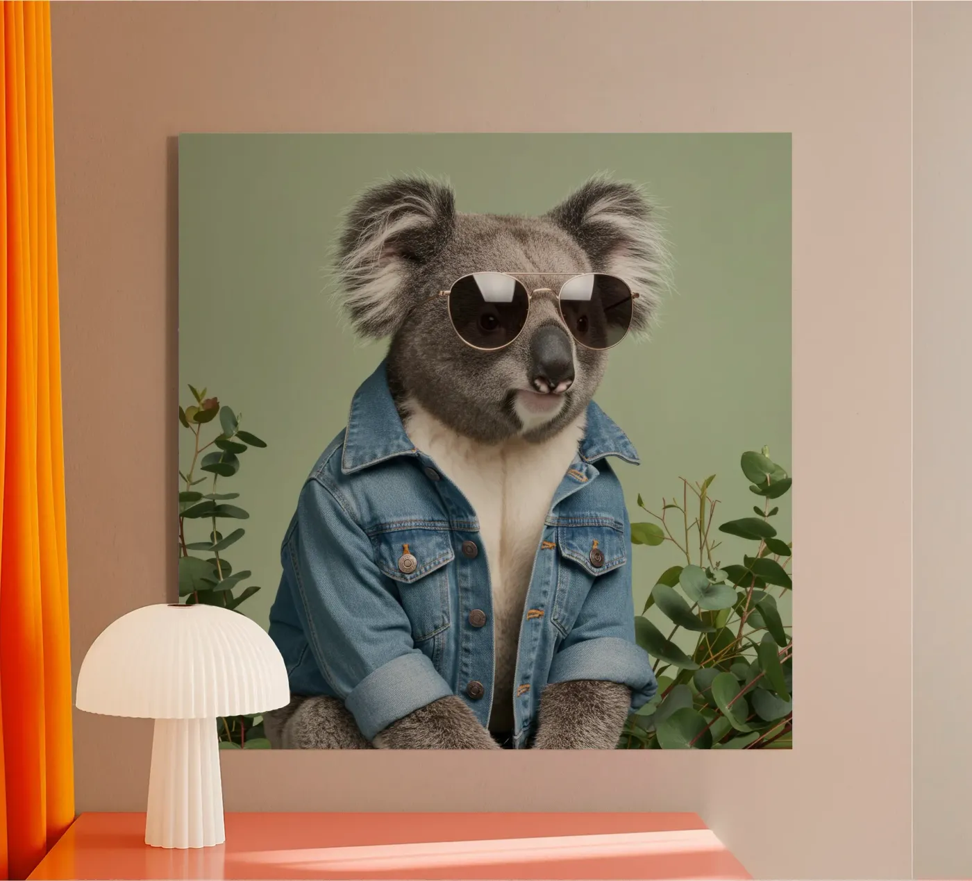 Denim Coala plexiglass da Pawtrait Studio