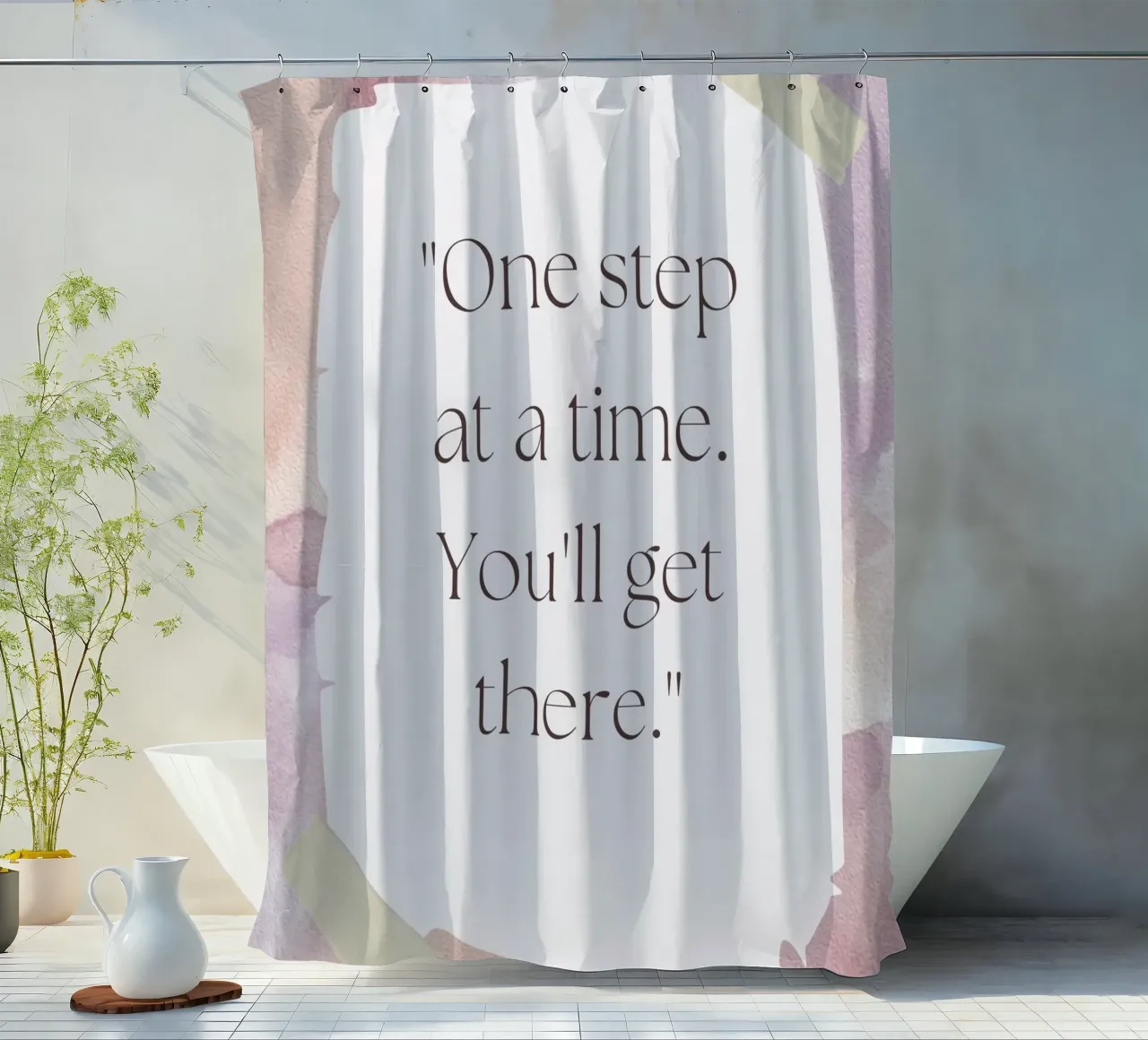 ONE STEP AT A TIME tenda da doccia da Einfach Uebel
