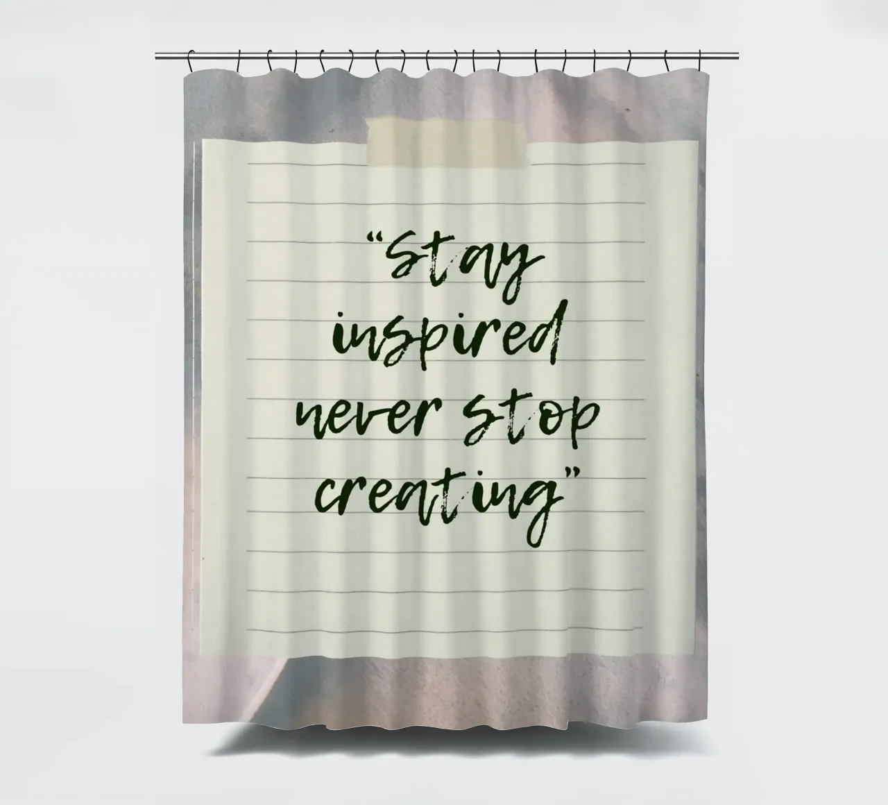 STAY INSPIRED shower curtain by Einfach Uebel