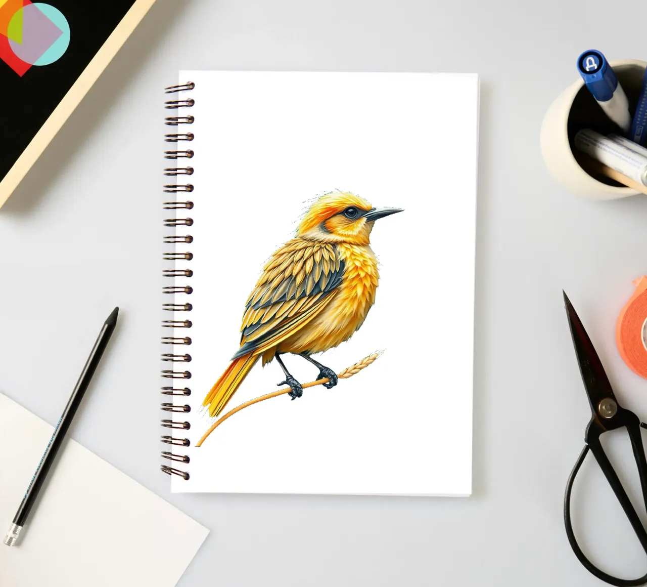 little perched bird spiral notebook by dinem
