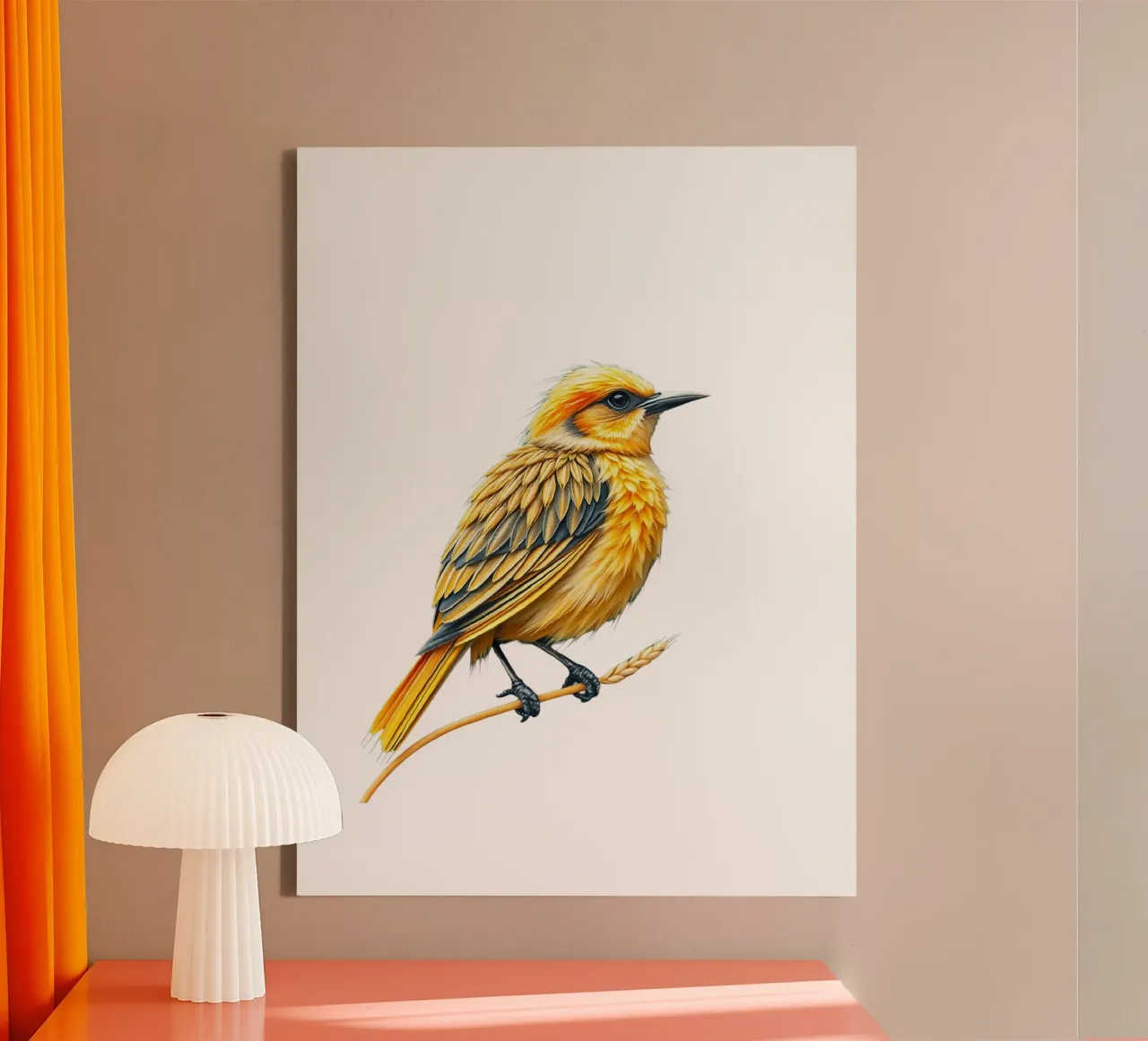 little perched bird canvas by dinem
