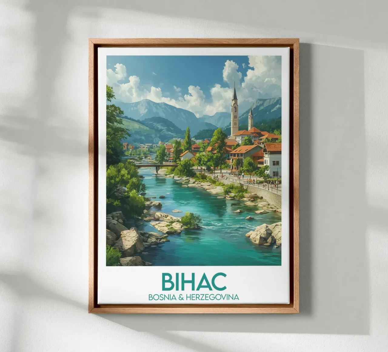 Bihac afdruk canvas met Baklijst van Frame the World
