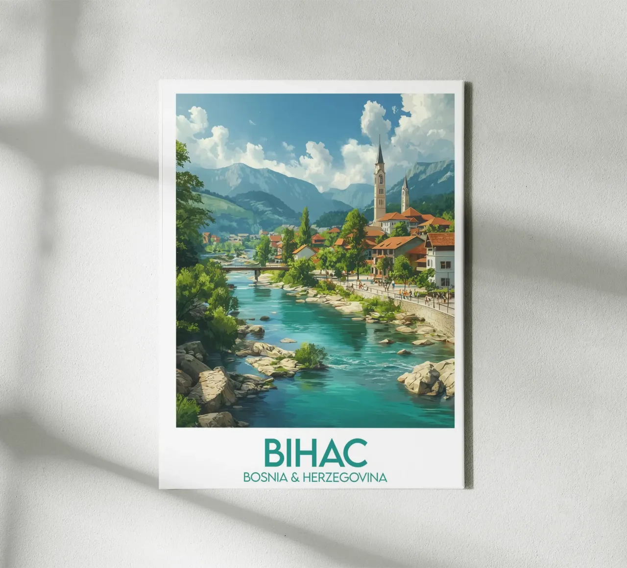 Bihac afdruk canvas met Baklijst van Frame the World