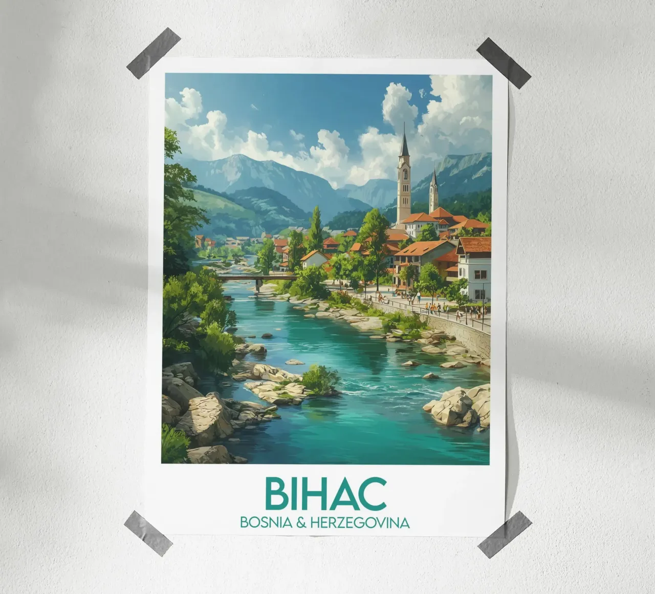 Affiche Bihac poster con telaio in legno da Frame the World