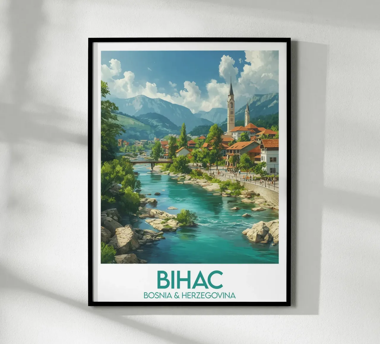 Affiche Bihac poster con telaio in legno da Frame the World