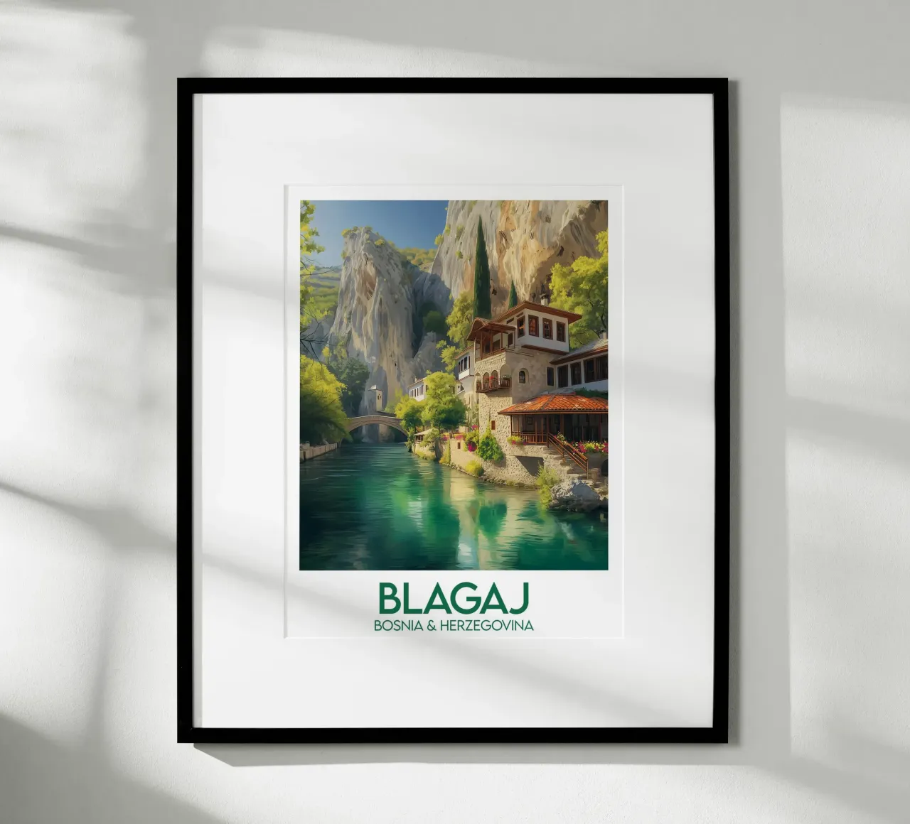 Affiche Blagaj poster con telaio in legno da Frame the World