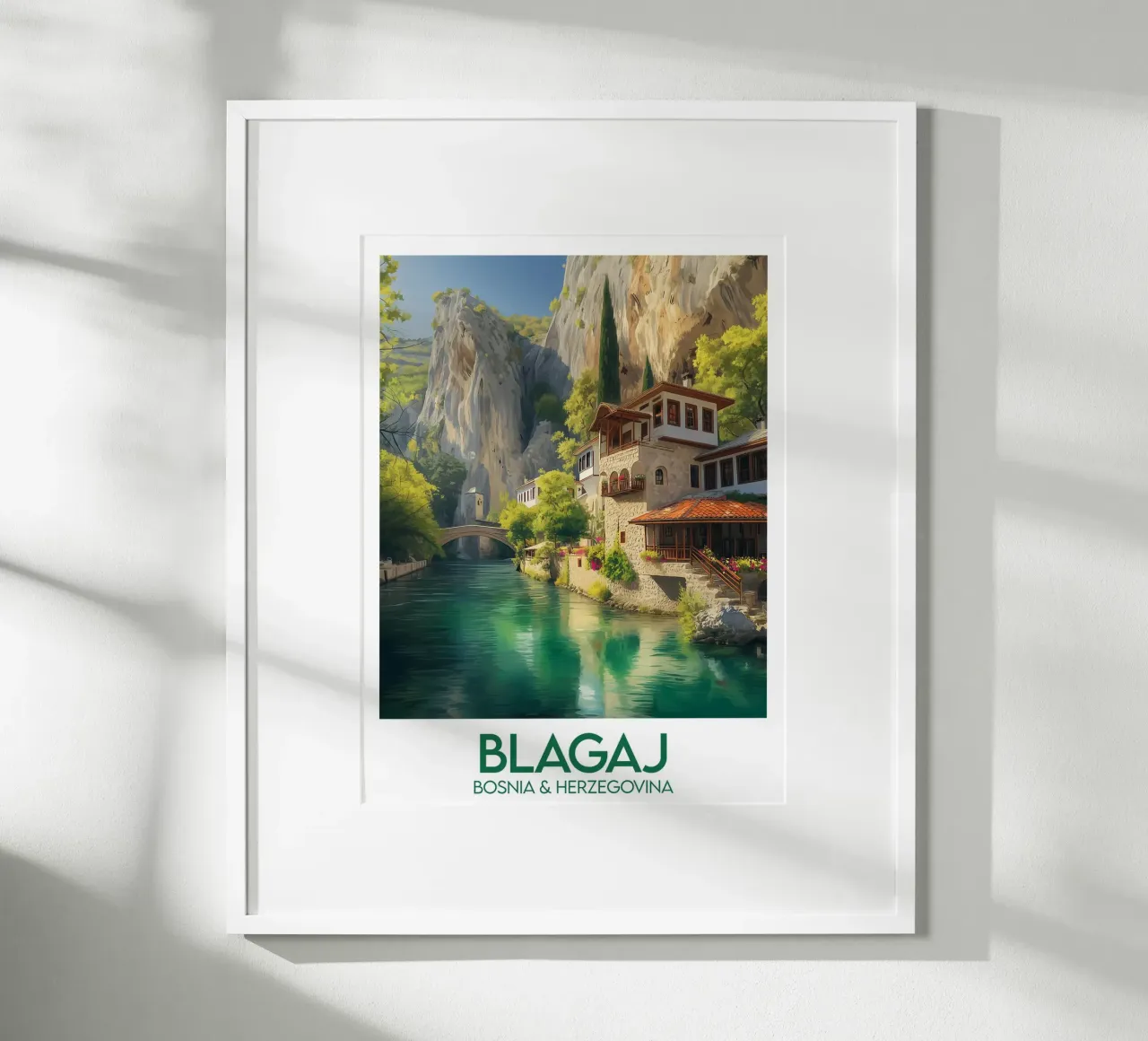 Affiche Blagaj poster con telaio in legno da Frame the World