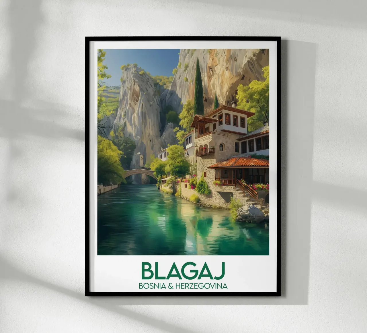 Affiche Blagaj poster con telaio in legno da Frame the World
