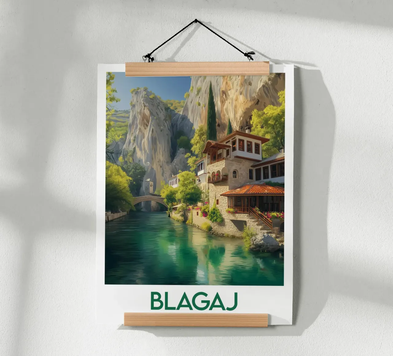 Affiche Blagaj poster con telaio in legno da Frame the World
