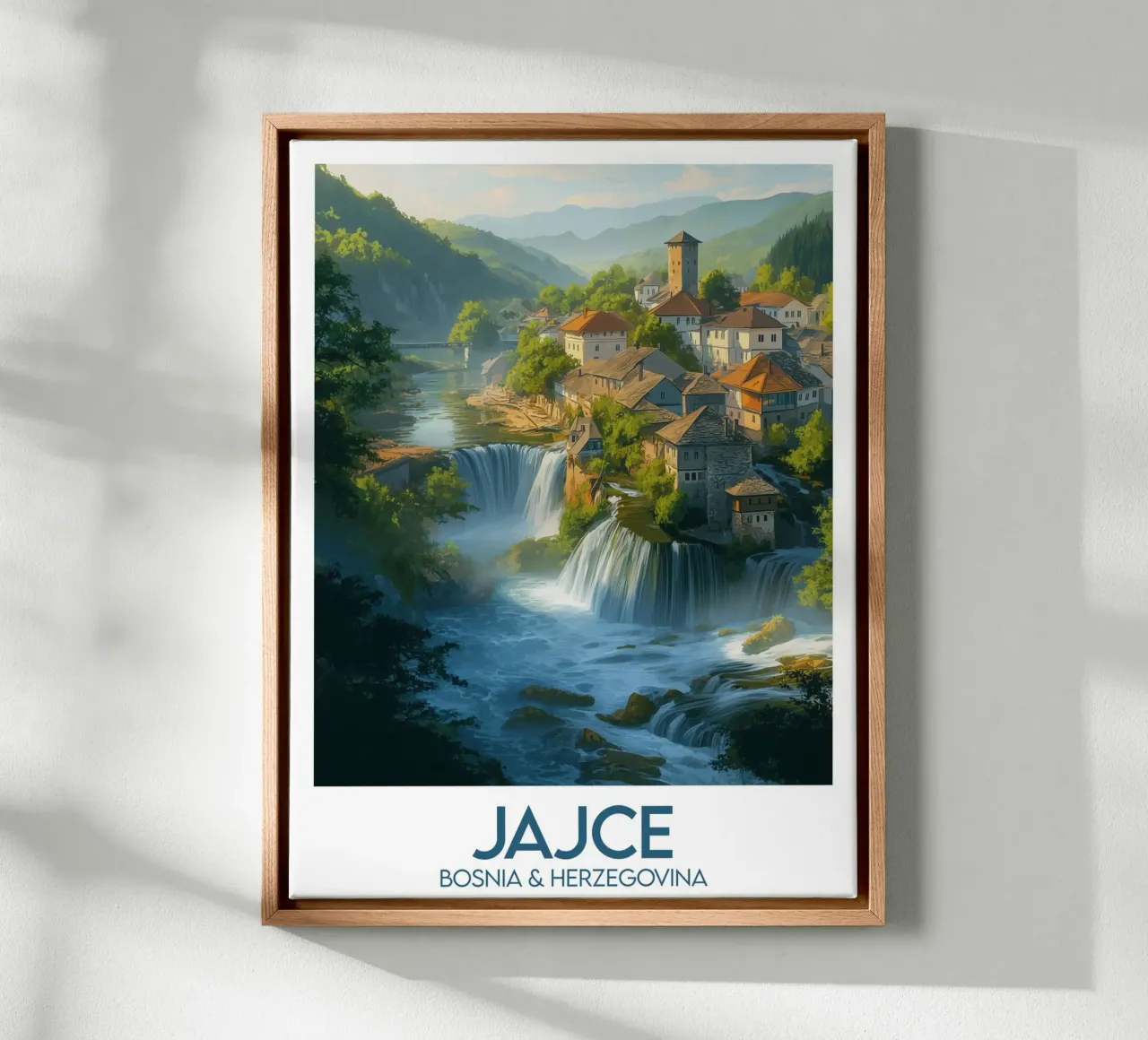 Affiche Jajce tela con Cornice a cassetta da Frame the World