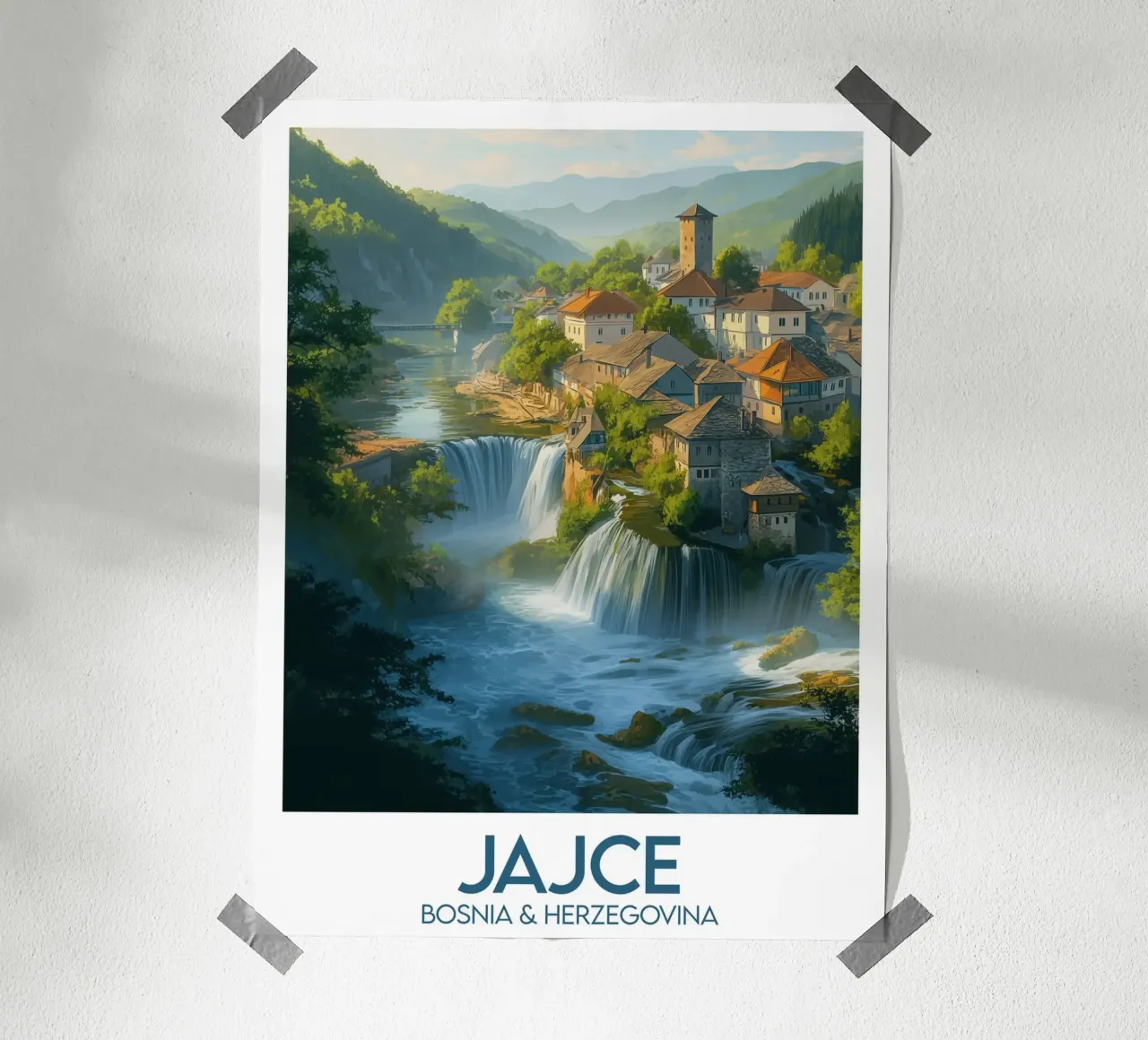 Affiche Jajce poster con telaio in legno da Frame the World