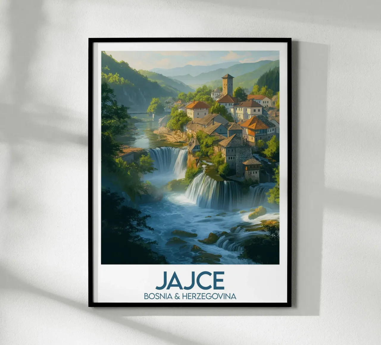 Affiche Jajce poster con telaio in legno da Frame the World