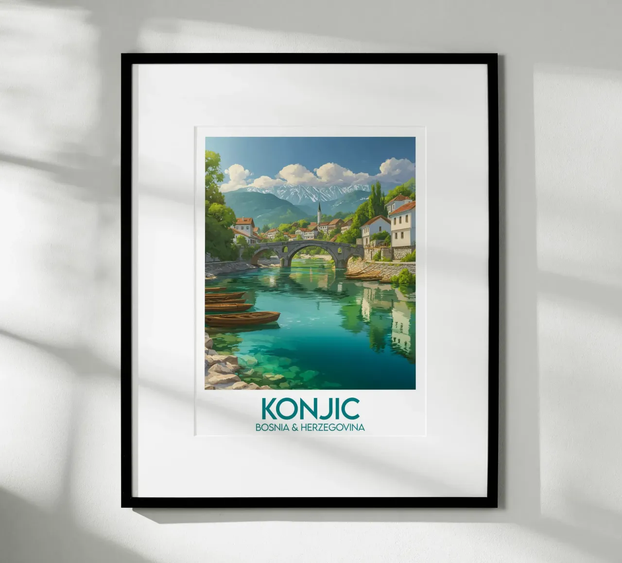 Affiche Konjic poster con telaio in legno da Frame the World