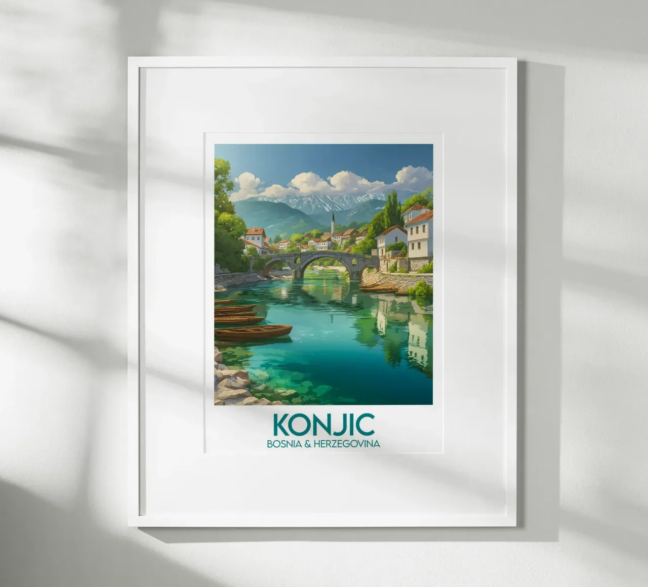 Affiche Konjic poster con telaio in legno da Frame the World