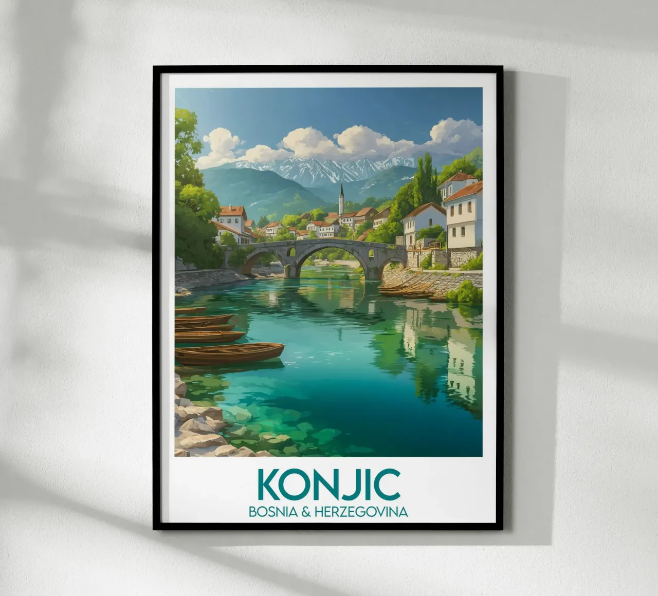 Affiche Konjic poster con telaio in legno da Frame the World
