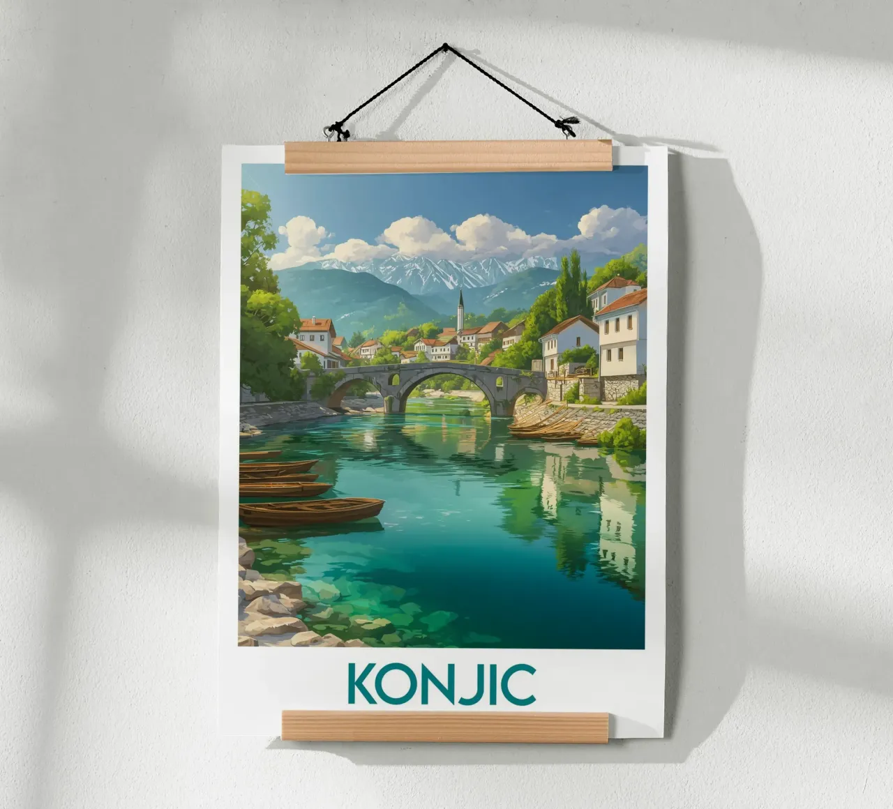 Affiche Konjic poster con telaio in legno da Frame the World