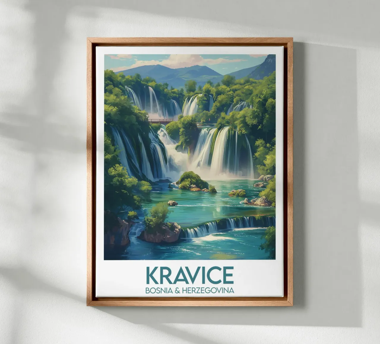 Kravice affiche canvas met Baklijst van Frame the World
