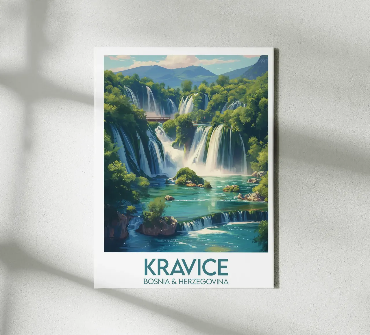 Kravice affiche canvas met Baklijst van Frame the World