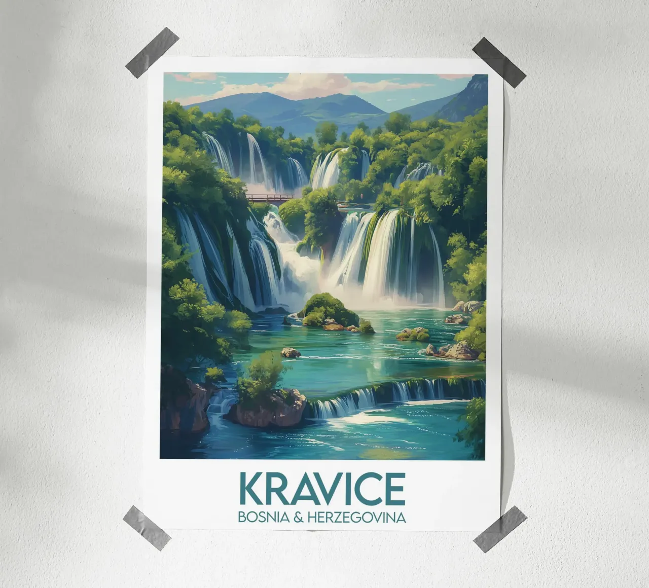 Affiche Kravice poster con telaio in plastica da Frame the World