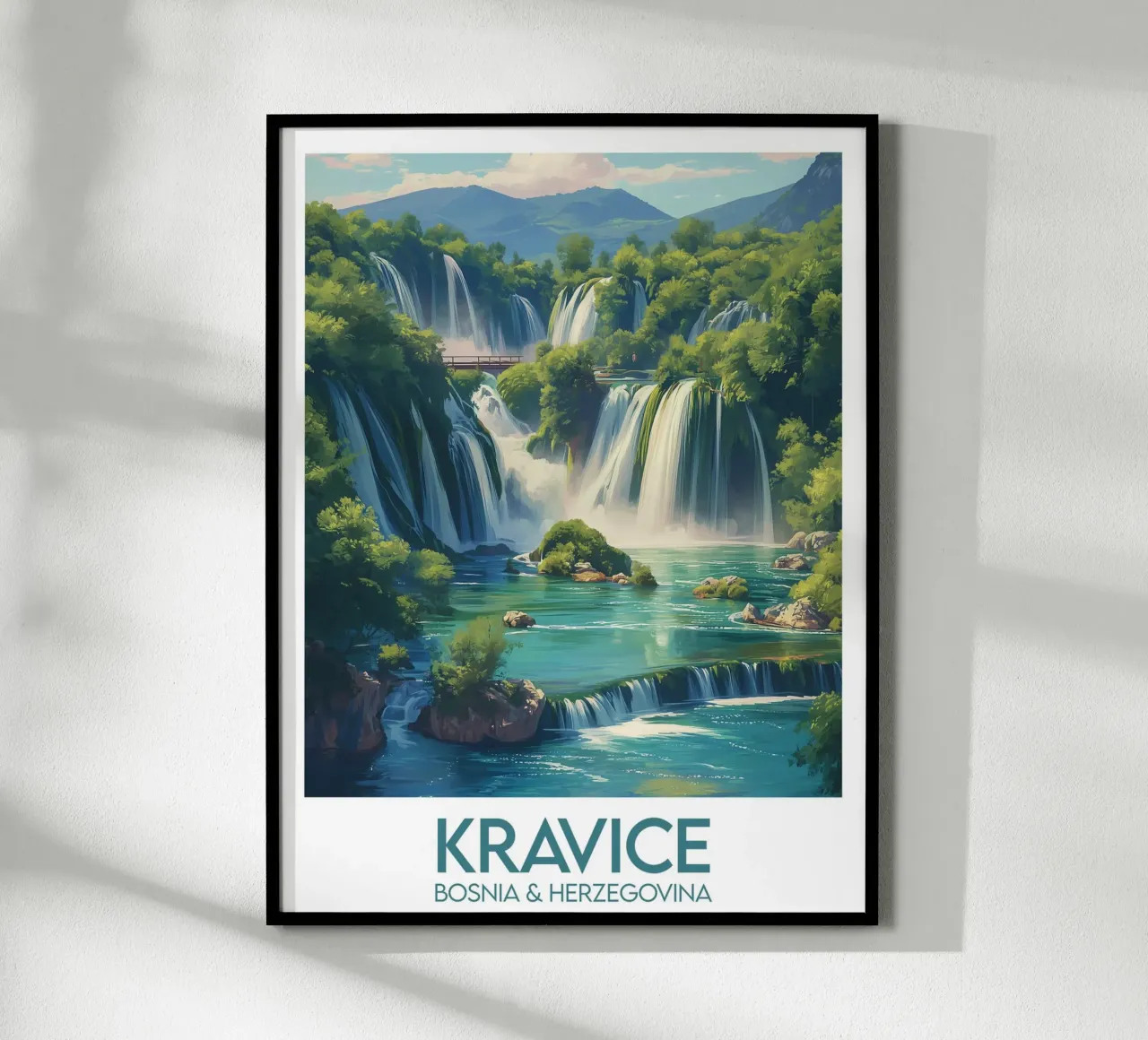 Affiche Kravice poster con telaio in plastica da Frame the World