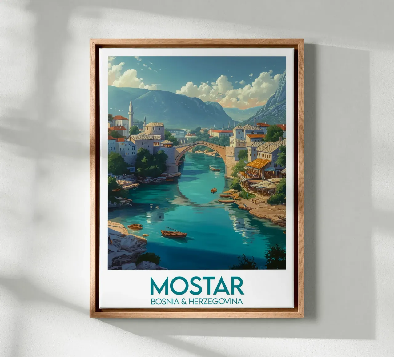 Affiche Mostar tela con Cornice a cassetta da Frame the World