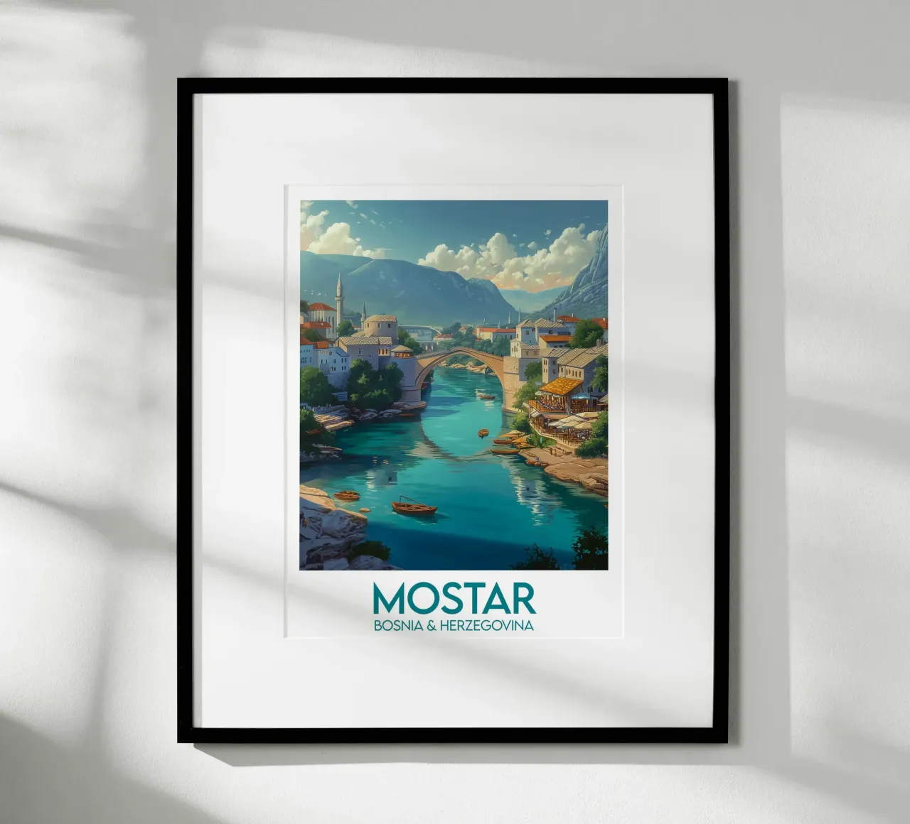 Affiche Mostar poster con telaio in alluminio da Frame the World