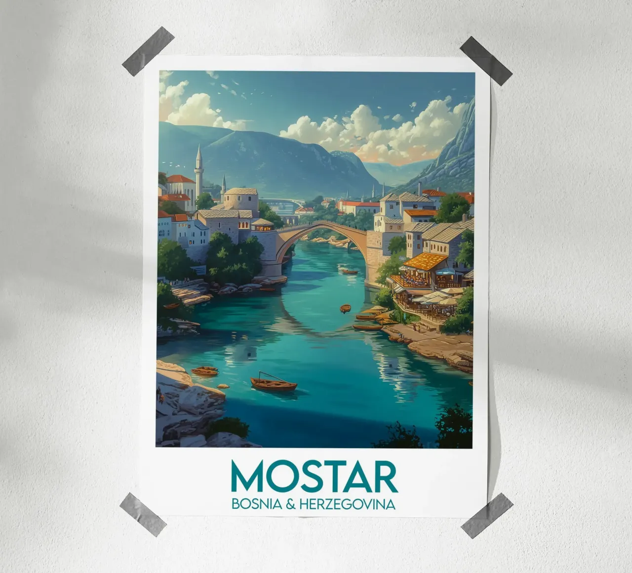 Affiche Mostar poster con telaio in alluminio da Frame the World