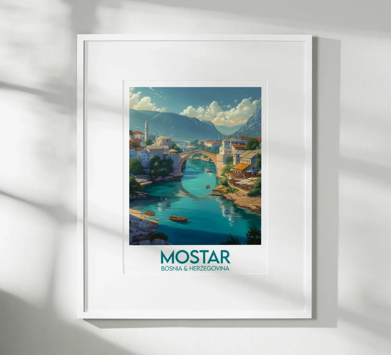 Affiche Mostar poster con telaio in alluminio da Frame the World